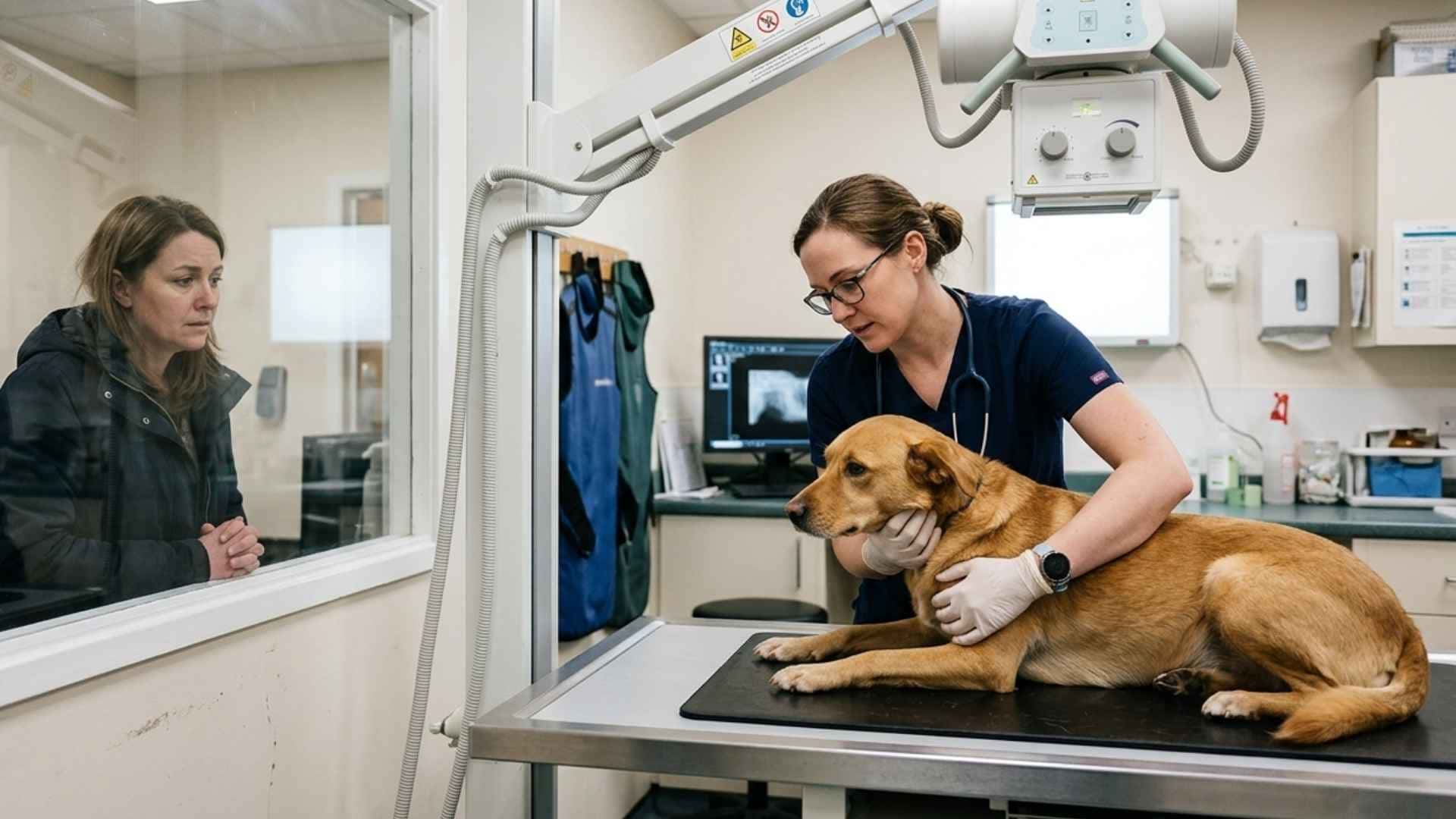 Pruebas veterinarias a un perro, radiografia para perros